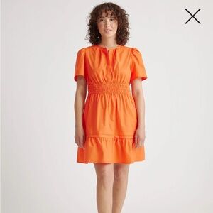 Quince Organic Cotton Poplin Tiered Mini Dress